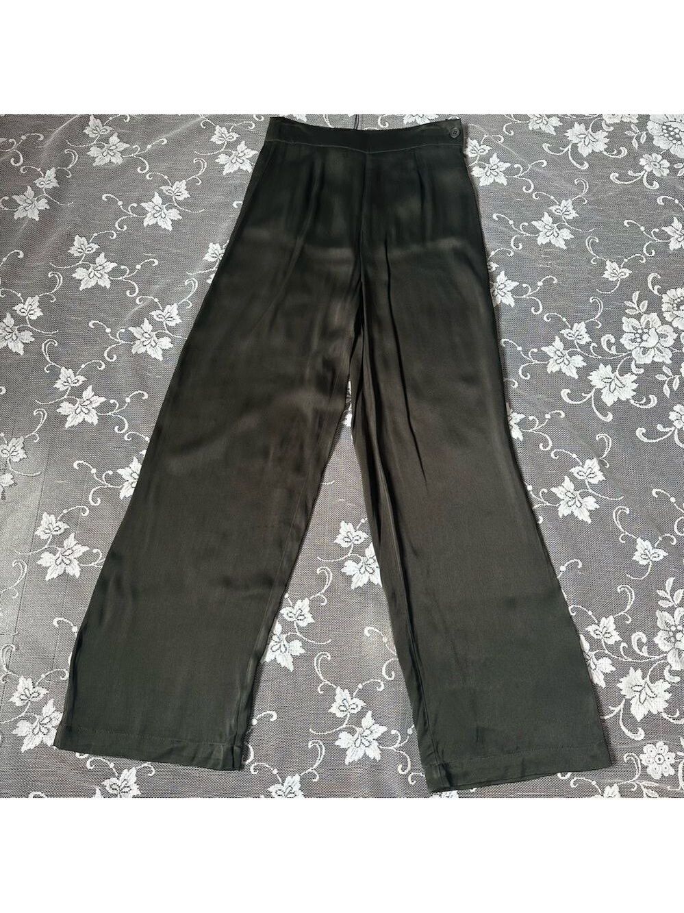 Sita Murt  High Waisted Wide Leg Satin Flowy Pants